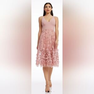 Dress The Population Darleen Embroidered Mesh Cocktail Dress NWT sz XL Pink